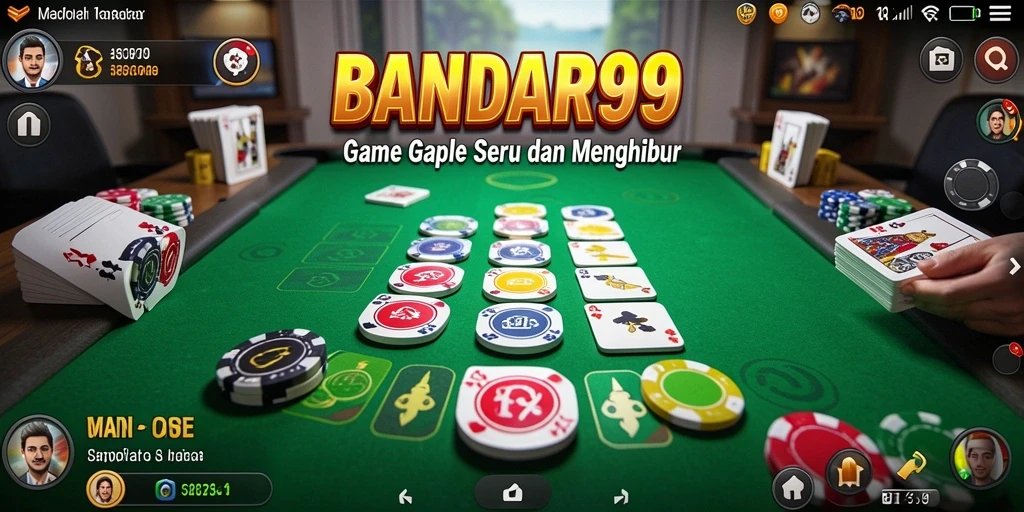 Screenshot gameplay BANDAR99 yang menunjukkan keseruan bermain Gaple.
