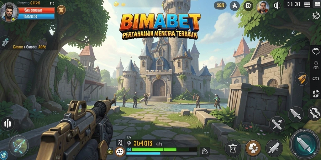 Tampilan gameplay <strong>BIMABET</strong> yang penuh aksi dalam pertahanan menara.