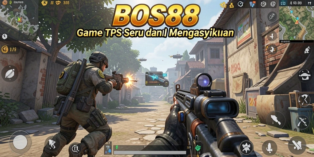 Screenshot gameplay BOS88 yang menampilkan aksi TPS yang mendebarkan.