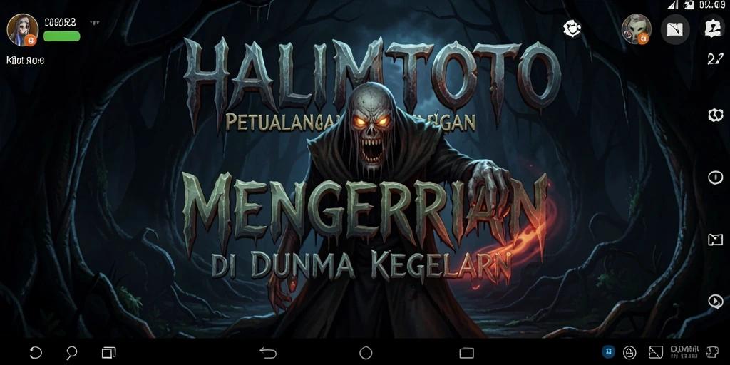Tampilan gameplay HALIMTOTO dengan suasana yang mencekam dan misterius.