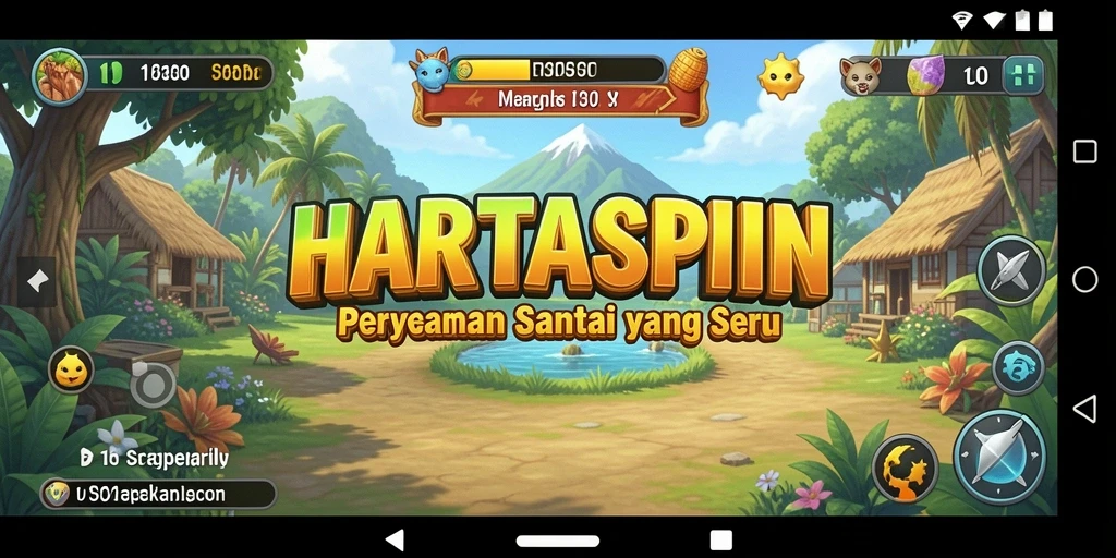 Tangkapan layar HARTASPIN menunjukkan gameplay yang menegangkan dan penuh warna.