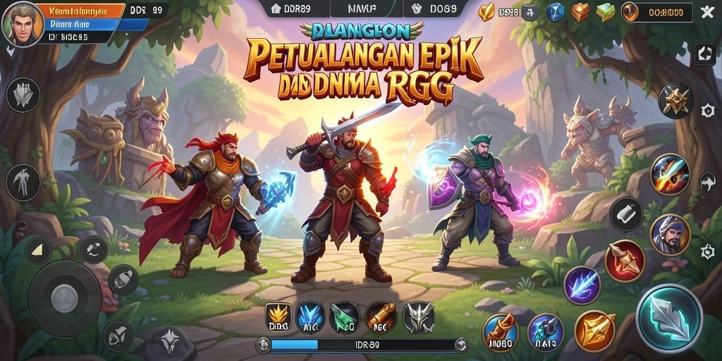 Tampilan utama gameplay IDR89 yang menampilkan pertarungan epik.