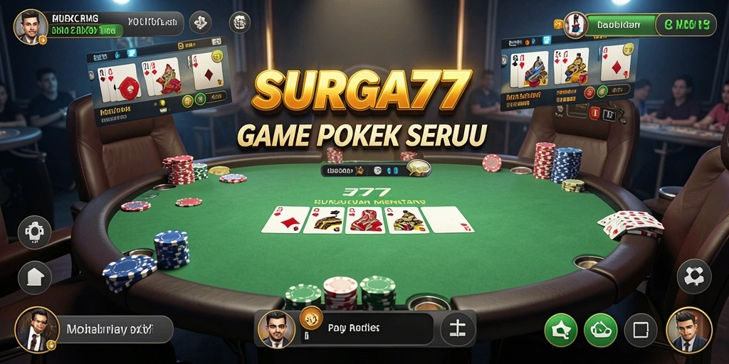 Tampilan mendebarkan saat bermain Poker di SURGA77.