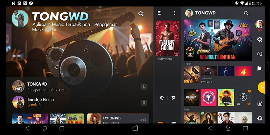 Screenshot TONGWD menampilkan gameplay musik yang seru.
