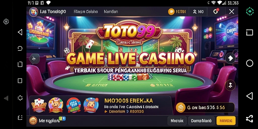 Screenshot TOTO99 menunjukkan dealer langsung dalam permainan kasino yang mendebarkan.