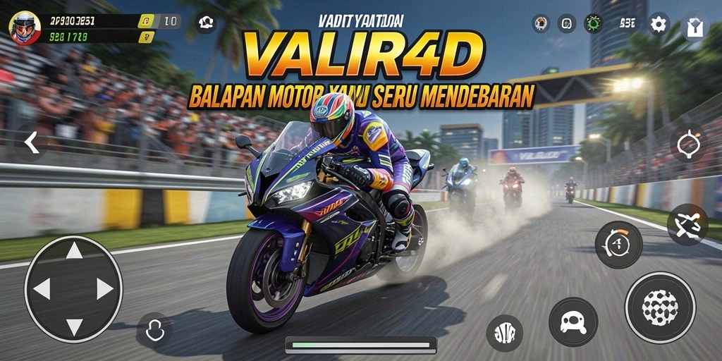 Tangkapan layar gameplay VALIR4D yang mendebarkan saat balapan motor.