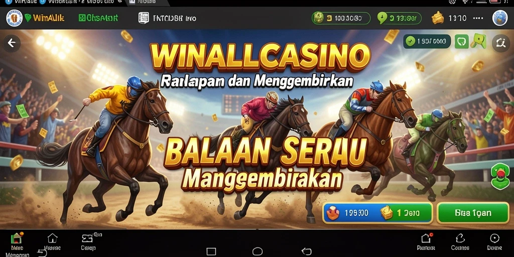 Tampilan gameplay balapan mendebarkan dari WINALLCASINO.